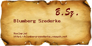 Blumberg Szederke névjegykártya